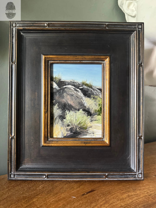 Boulders. 5x7 Original Oil Painting lintonart