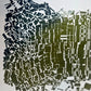 "Breaking Ranks" Abstract Green and Blue Letter Type MonoPrint 16.5x18.25 inches lintonart