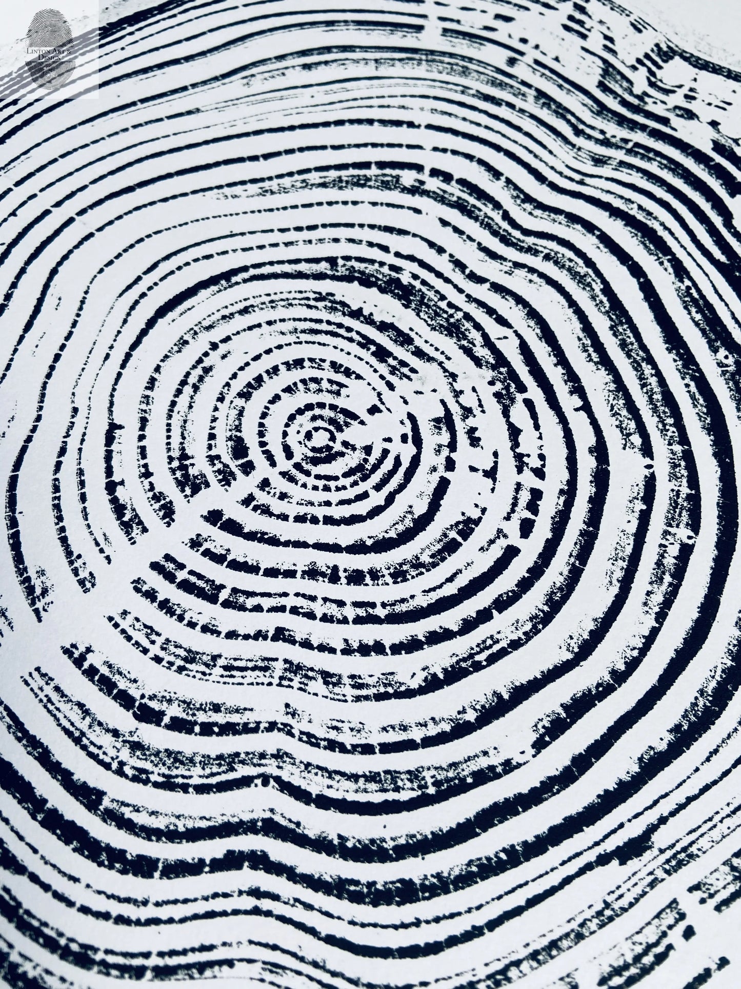 California Redwood, San Francisco, 30 years, 18x24 inch print, hand pressed print, tree ring art, wood slice, wedding tree, Woodcut print, by Erik Linton lintonart