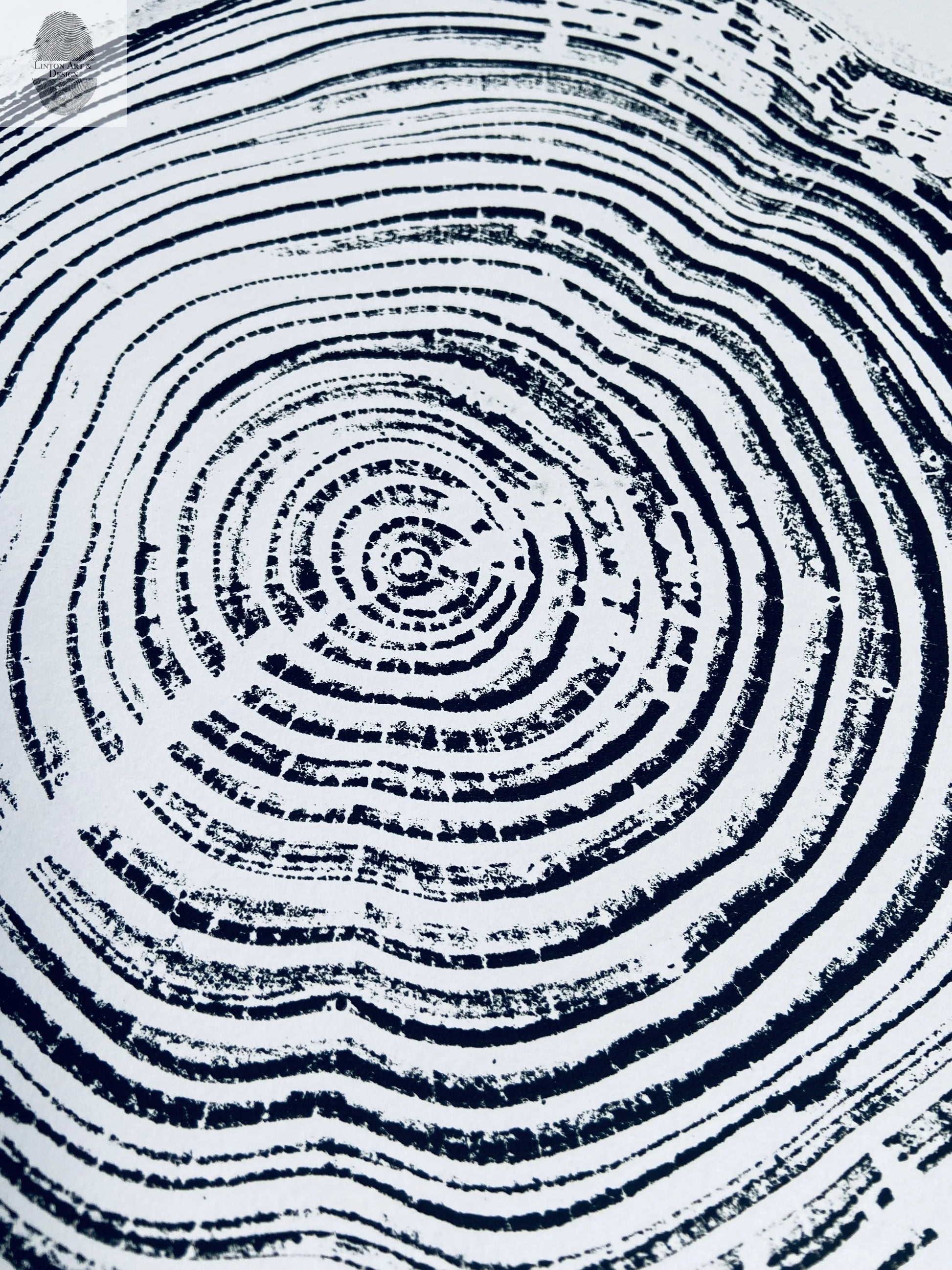 California Redwood, San Francisco, 30 years, 18x24 inch print, hand pressed print, tree ring art, wood slice, wedding tree, Woodcut print, by Erik Linton lintonart