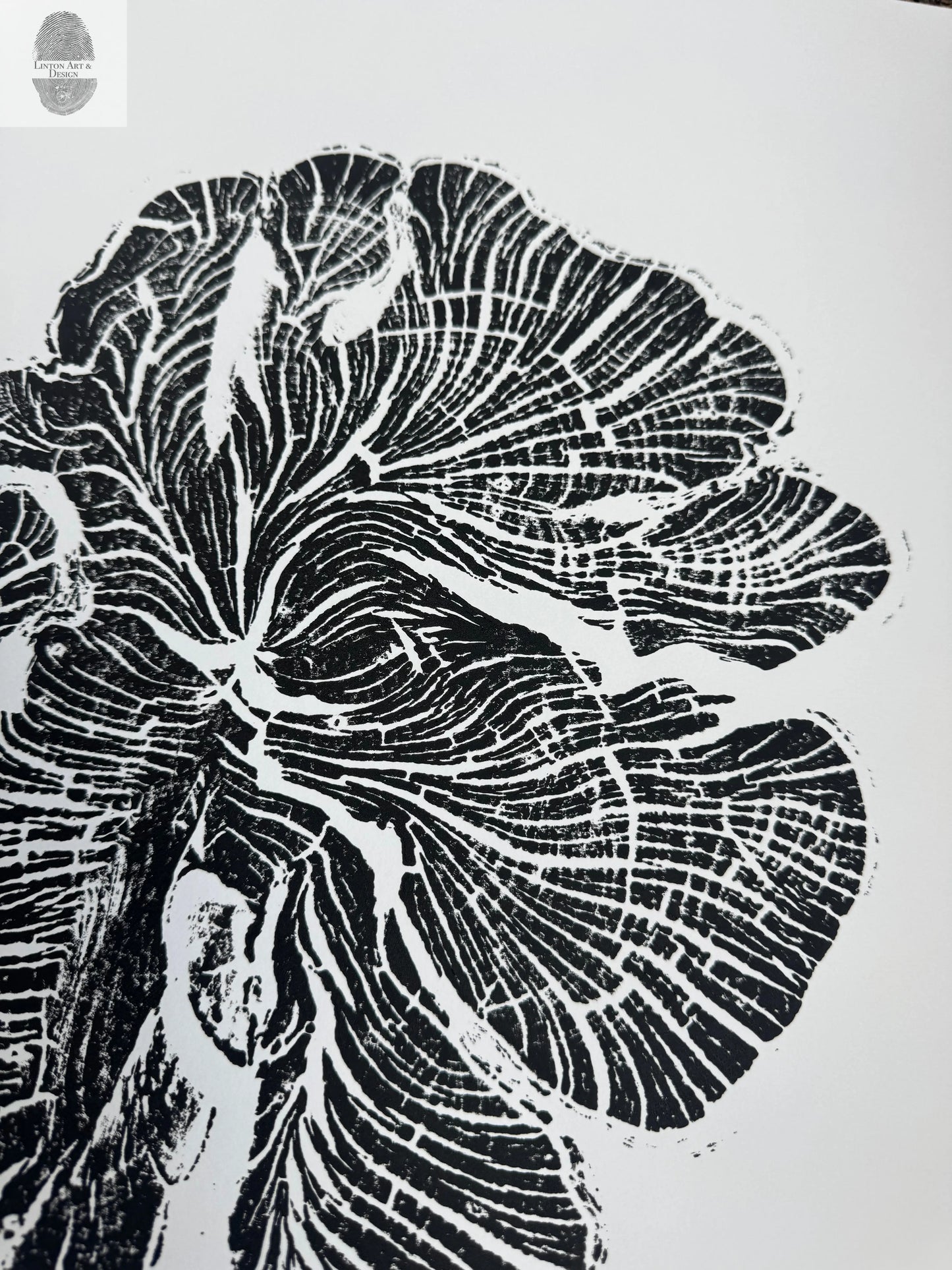 Crab Apple Tree Ring Wall Art – Millcreek UT – 18x24 Signed Original Woodcut lintonart