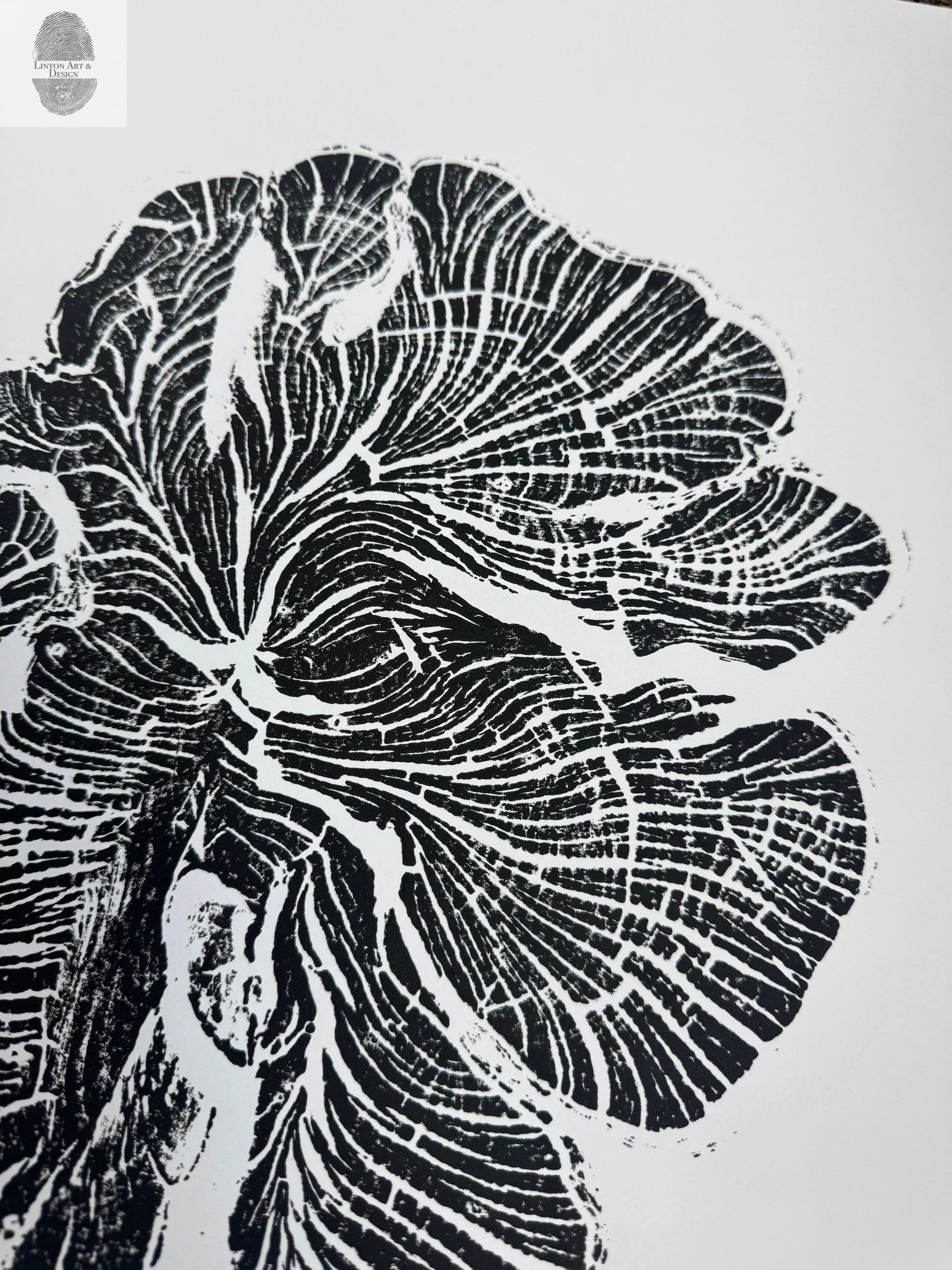 Crab Apple Tree Ring Wall Art – Millcreek UT – 18x24 Signed Original Woodcut lintonart