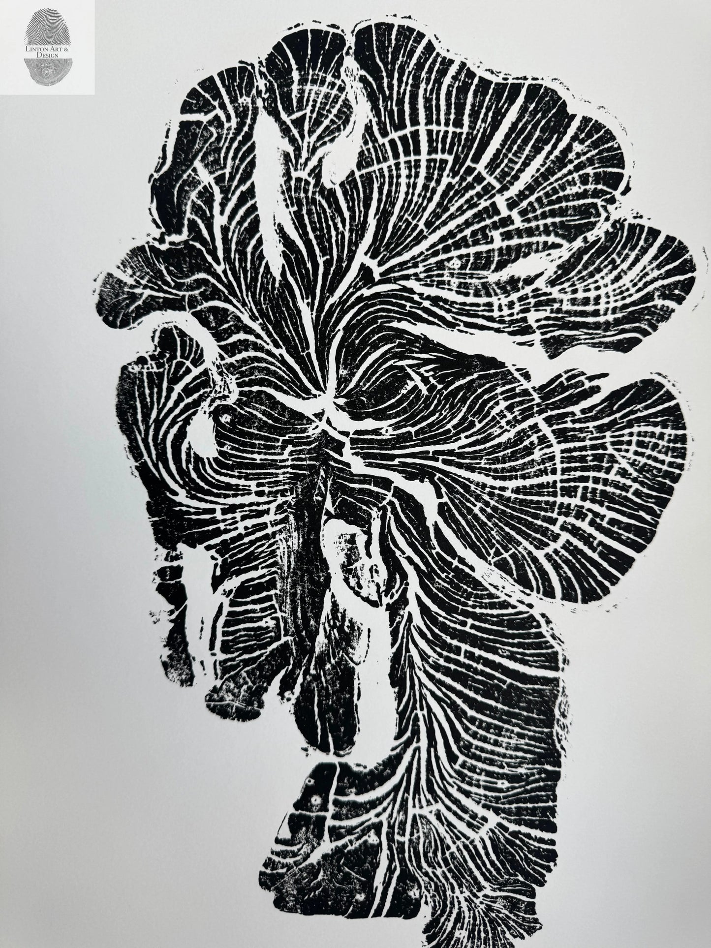 Crab Apple Tree Ring Wall Art – Millcreek UT – 18x24 Signed Original Woodcut lintonart