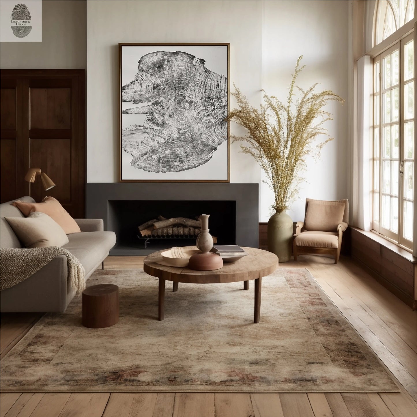 Custom Giant Redwood on 52x72 inch Paper with custom color #350c05 lintonart