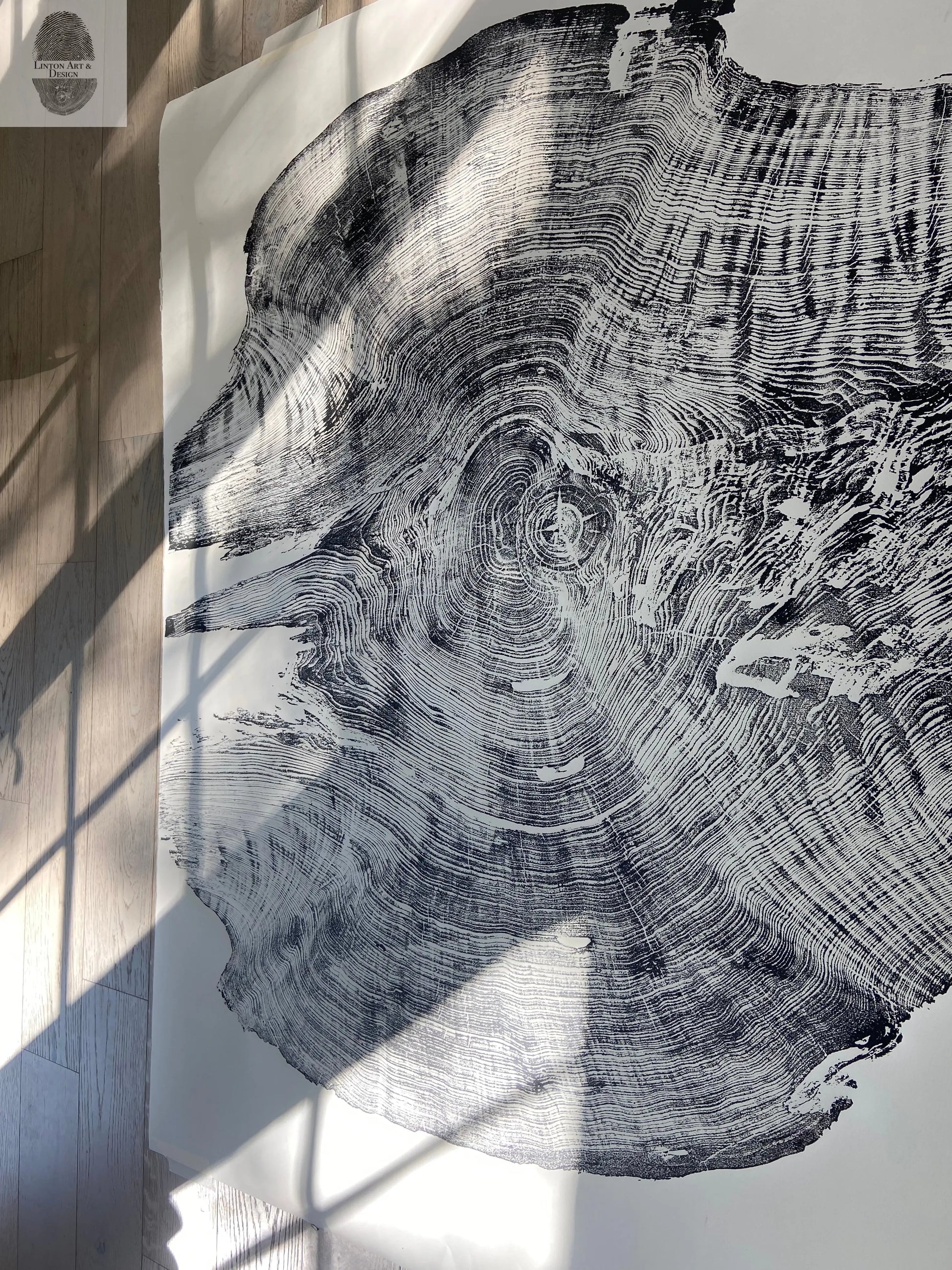 Custom Giant Redwood on 52x72 inch Paper with custom color #350c05 lintonart