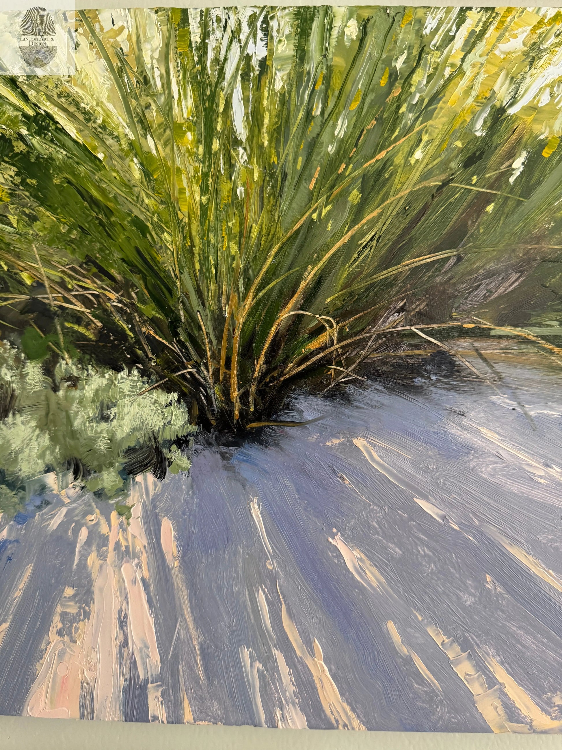 Desert Brush Oil Painting 12x12 inches lintonart