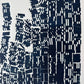 "File Your Complaint Here" Abstract Navy Blue Letter Type, Monotype, 27x26 Inches lintonart
