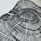 Handmade Pine Tree Ring Print – 18x24 Original Signed Woodcut from Sundance Utah lintonart