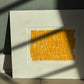 Yellow Abstract Letter Type Print, Matted, 16x19.5 inches