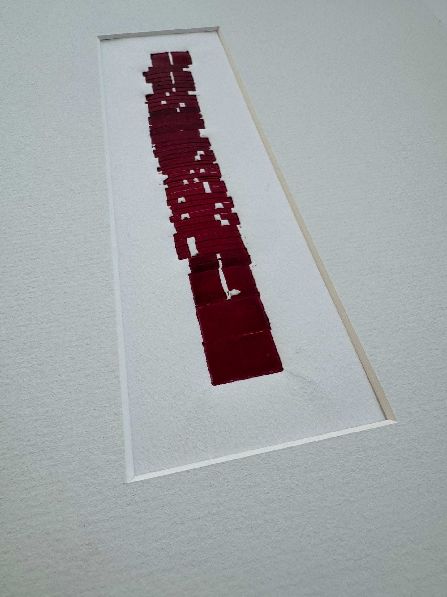 Abstract Letter type, Monoprint, Matted, 18.5x12.5 Inches