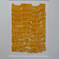 Yellow Abstract Letter Type Print, Matted, 16x19.5 inches