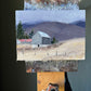Purple Mountains and the Barn. 5x7 Original Oil Painting