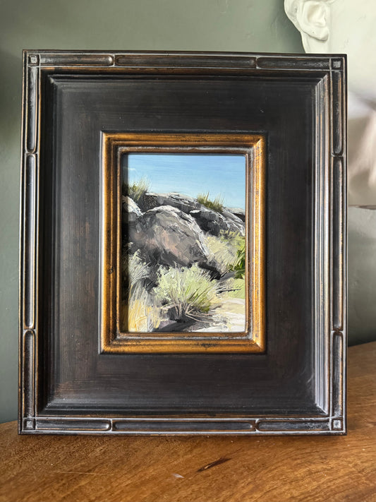 Boulders. 5x7 Original Oil Painting