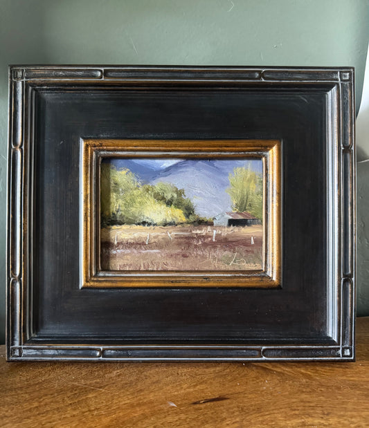 Fields Edge. 5x7 Original Oil Painting