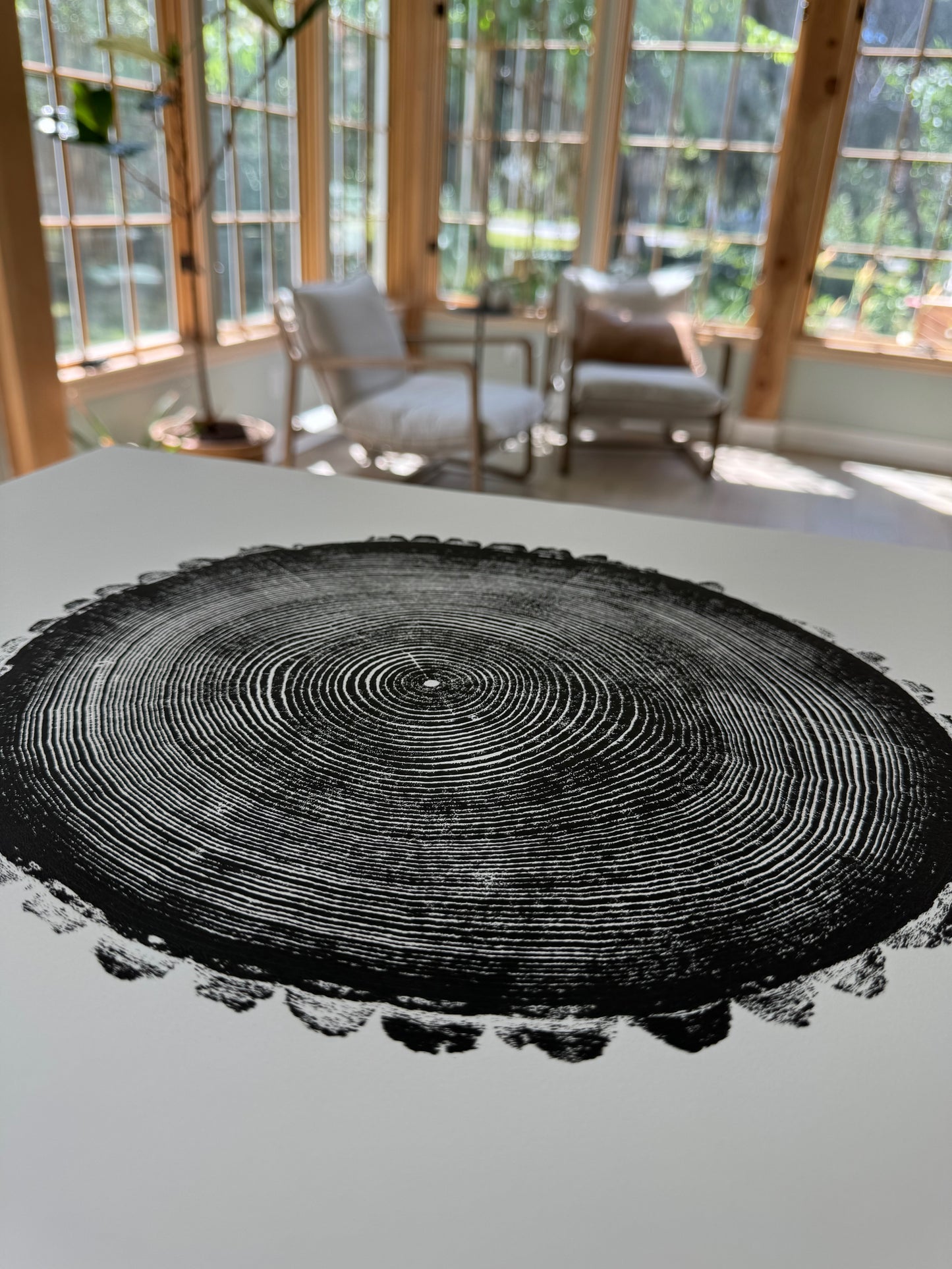 New Hampshire Ash, Sanbornton, Ash tree Art, Tree ring print, dendrology, nature inspired, Linton Art, Woodblock Print