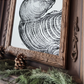 Irish Cypress, Tree Ring Art, 5x7 inches, Woodcut, woodblock print lintonart