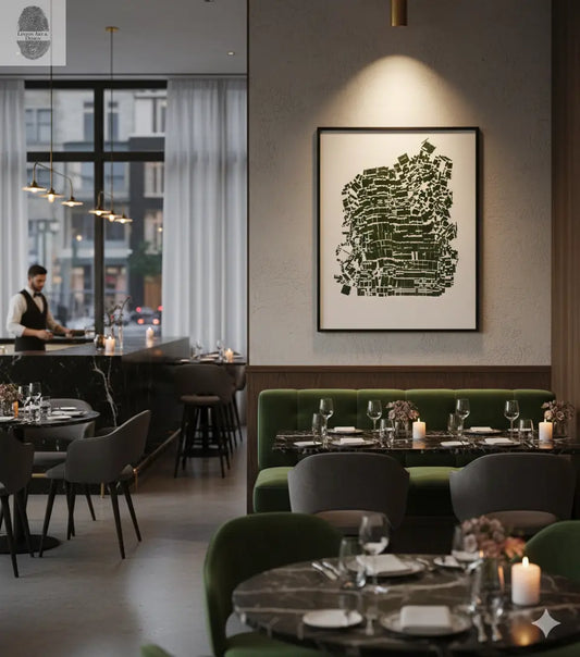 "Keep It Together" Abstract Green letter Type MonoPrint 19x16 inches lintonart