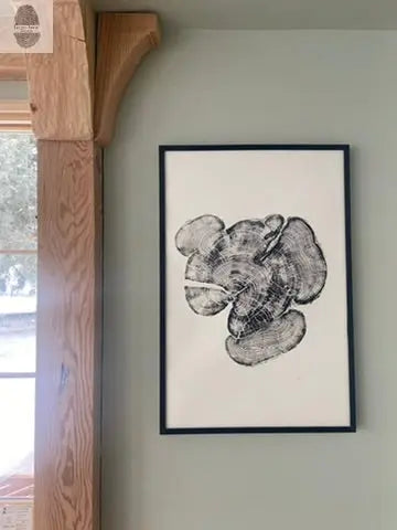 Lake House Print, Tree sump print, From Bear Lake, Woodcut Print, Live Edge Lumber, 24x36 inch print, Linton Art, Handmade and signed lintonart