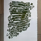 "Landslide" Abstract Green letter Type MonoPrint 21.5x16 inches lintonart