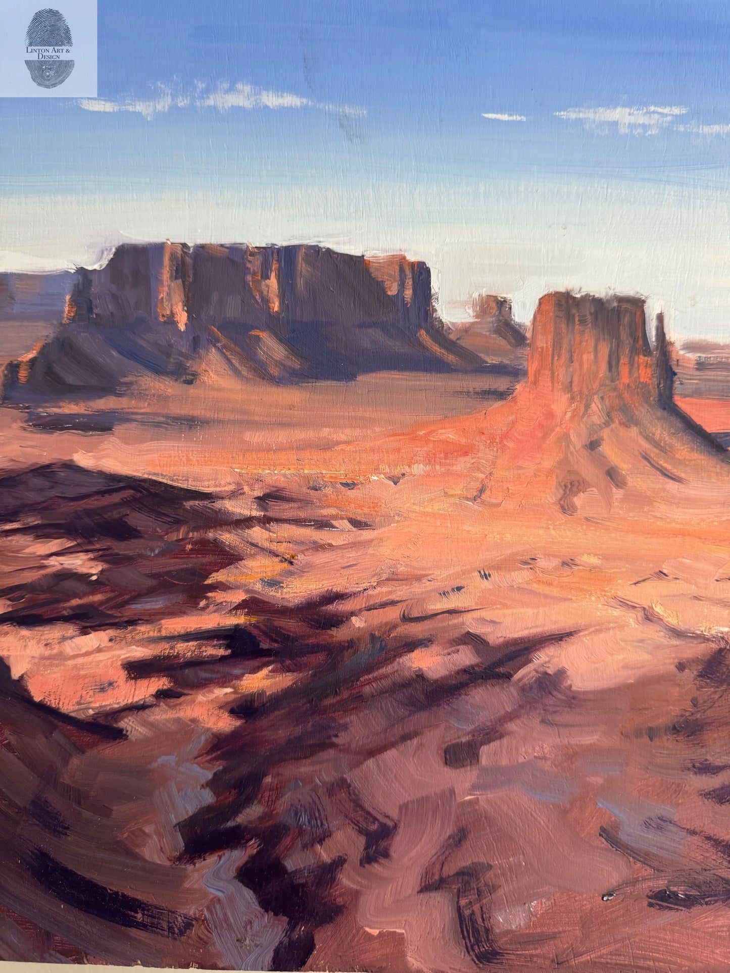 Monument Valley Oil Painting. 12x13.5 inches lintonart