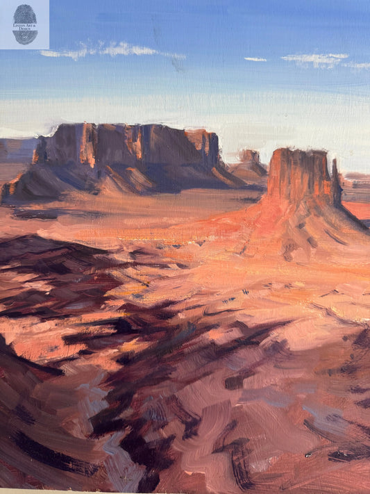 Monument Valley Oil Painting. 12x13.5 inches lintonart