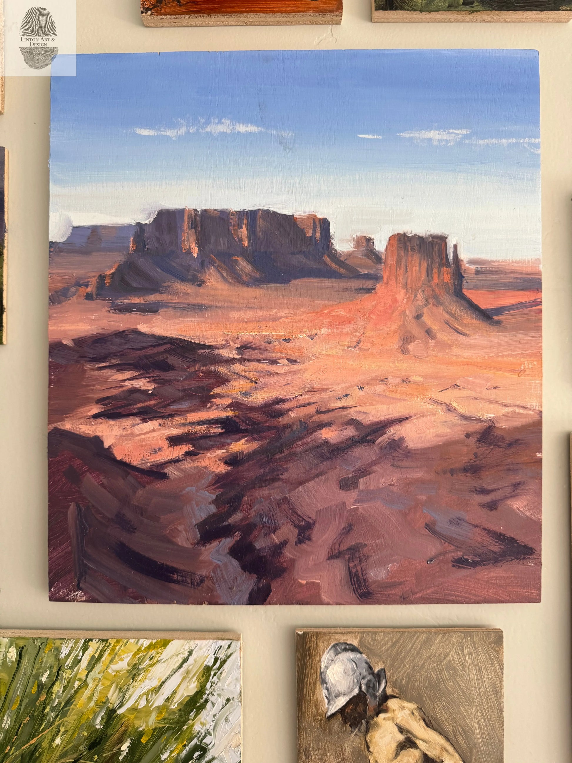 Monument Valley Oil Painting. 12x13.5 inches lintonart