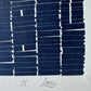 Navy Blue Abstract Monotype Print, Letter Type Print, Matted, 16x19 inches lintonart