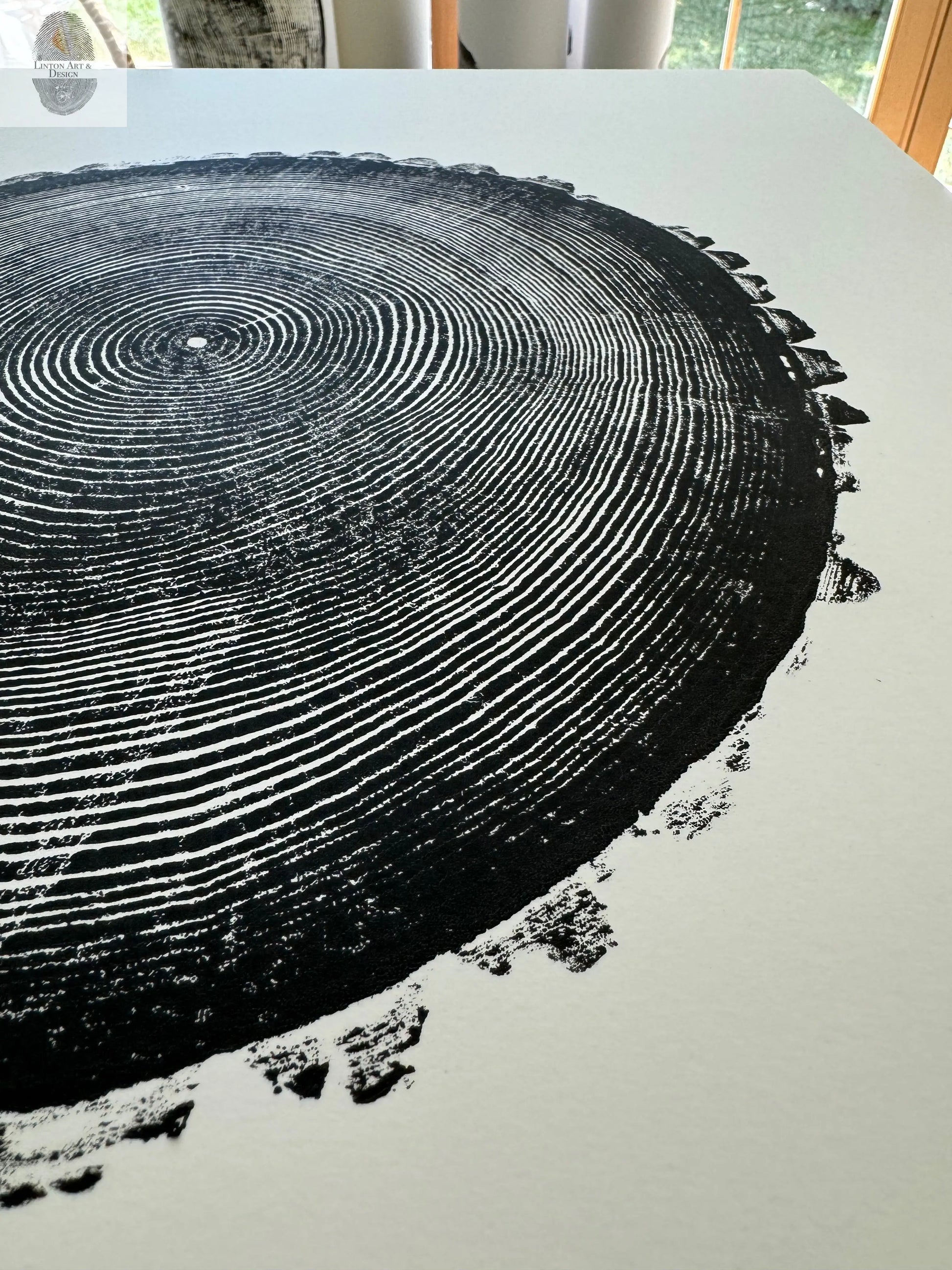 New Hampshire Ash, Sanbornton, Ash tree Art, Tree ring print, dendrology, nature inspired, Linton Art, Woodblock Print lintonart