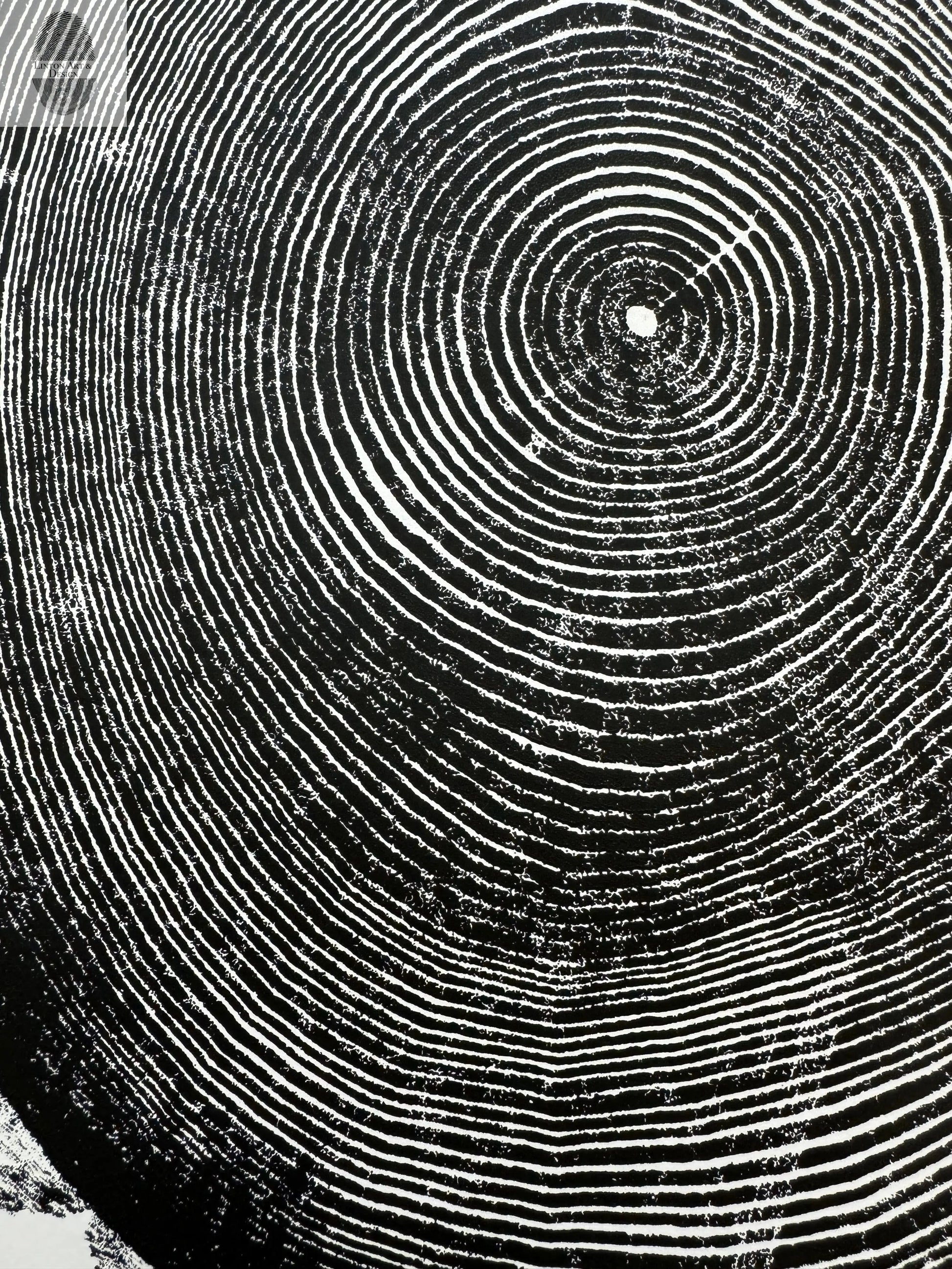 New Hampshire Ash, Sanbornton, Ash tree Art, Tree ring print, dendrology, nature inspired, Linton Art, Woodblock Print lintonart