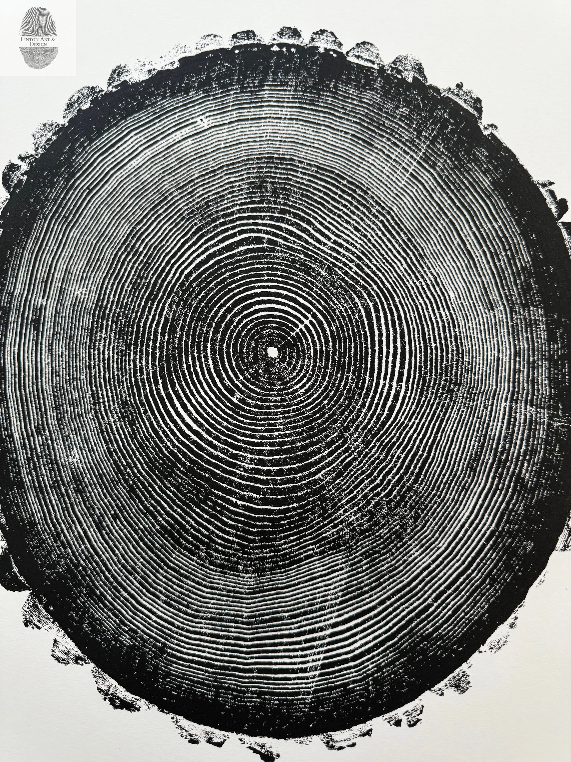 New Hampshire Ash, Sanbornton, Ash tree Art, Tree ring print, dendrology, nature inspired, Linton Art, Woodblock Print lintonart