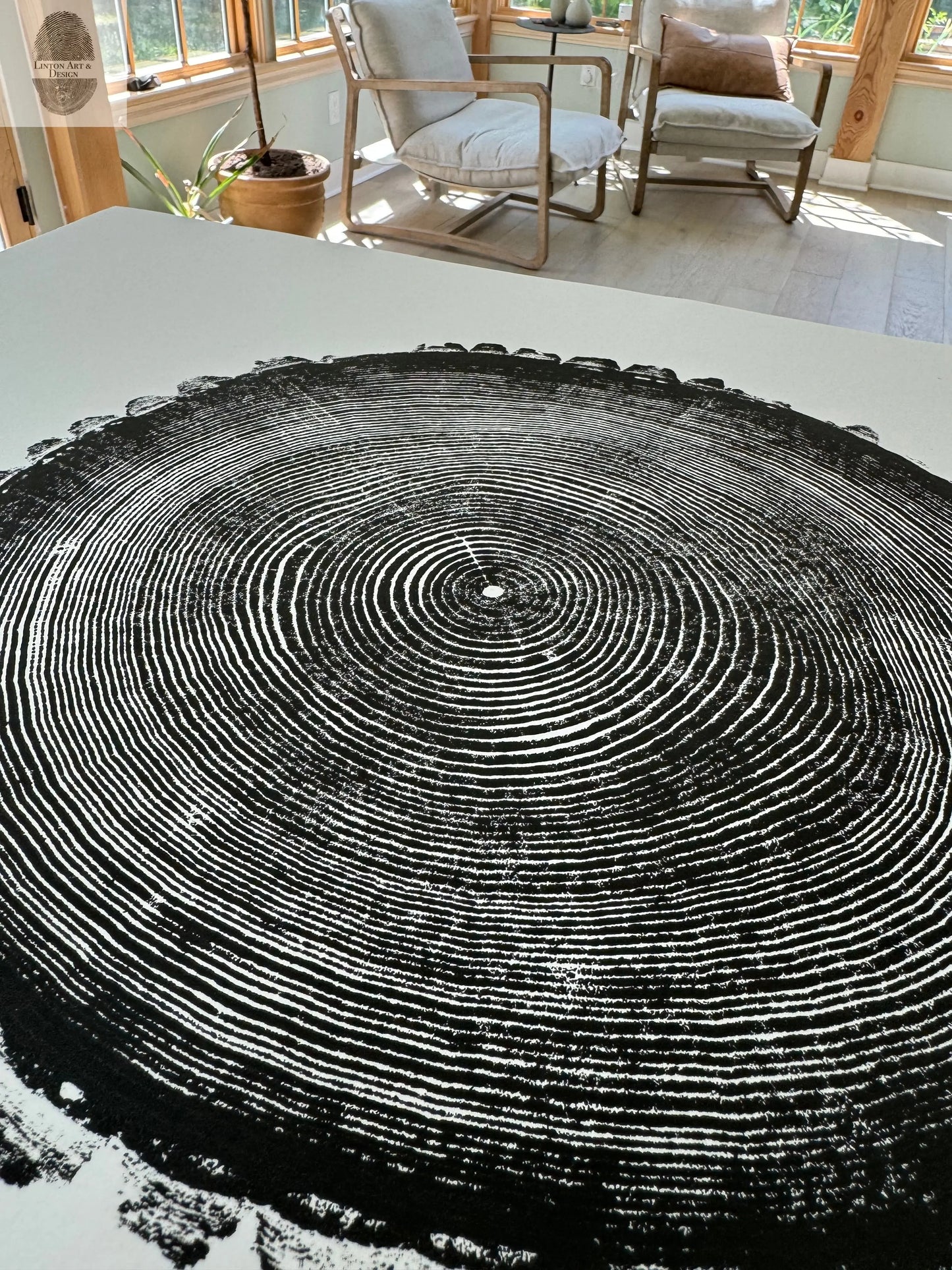 New Hampshire Ash, Sanbornton, Ash tree Art, Tree ring print, dendrology, nature inspired, Linton Art, Woodblock Print lintonart