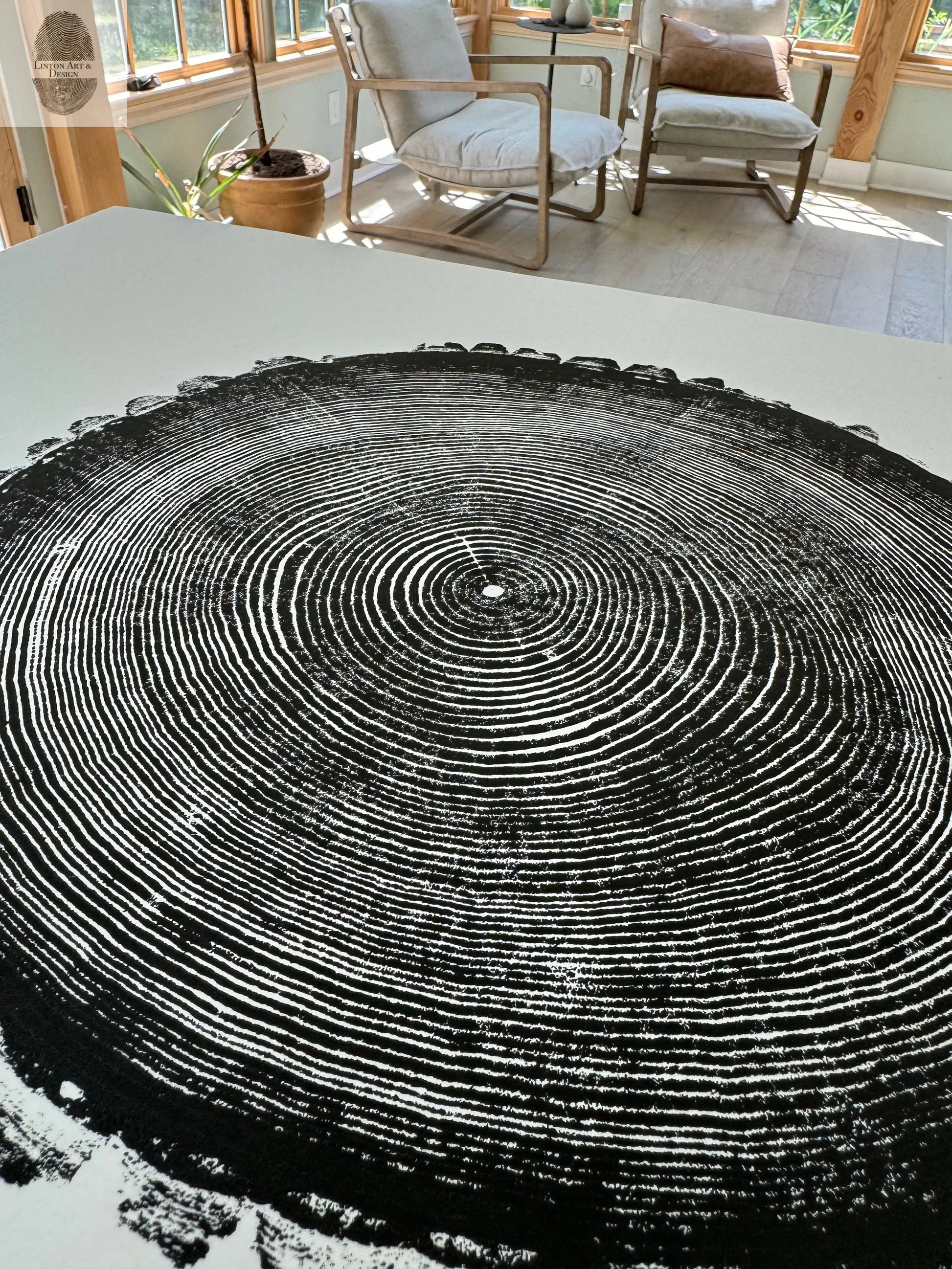 New Hampshire Ash, Sanbornton, Ash tree Art, Tree ring print, dendrology, nature inspired, Linton Art, Woodblock Print lintonart
