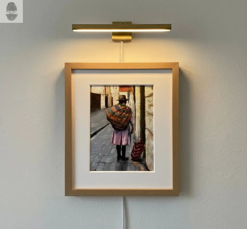 Original Small Oil Painting of a Woman on her way to the market in Peru, 5x7 inches, Signed lintonart