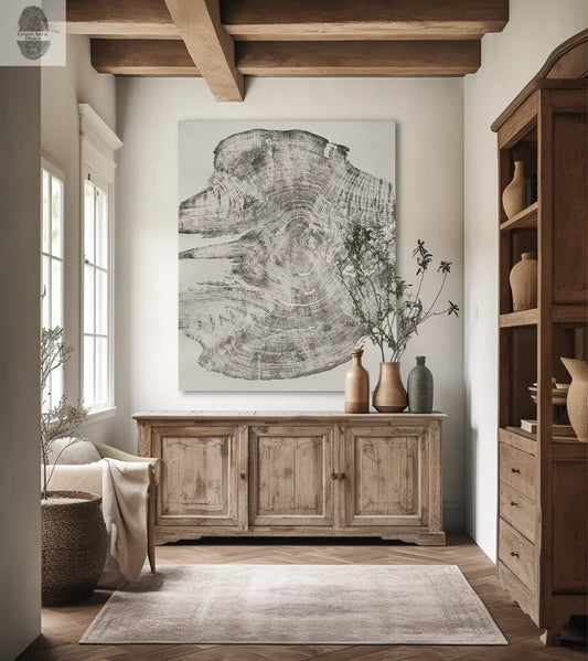 Redwood Tree, Tree Ring Print, California Coast, Wood Slice Wall Art, Huge Wall Art, Natural Wood Slices 52”x72” lintonart