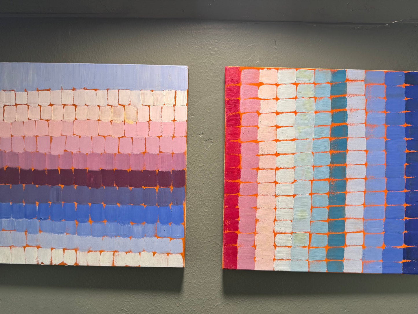 Set of Two Color Studies 12x12 each lintonart