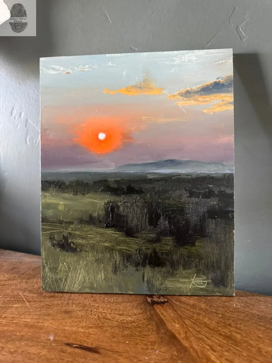 Smokey Sunset. 8x10 Original Oil Painting lintonart