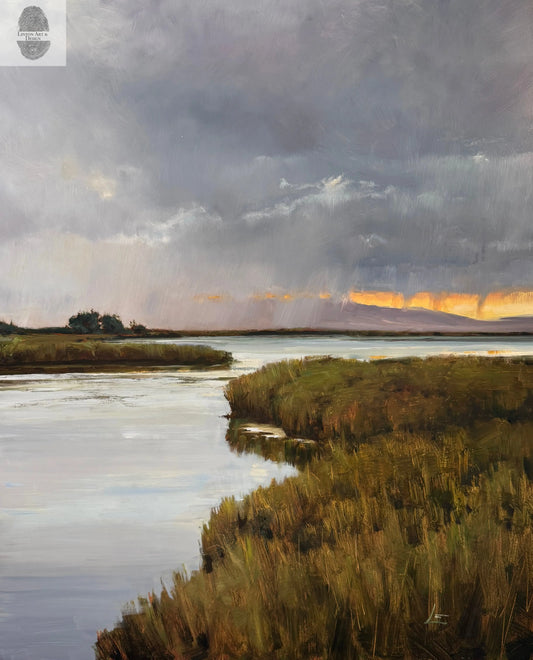 Sunset Over West Locomotive Spring lintonart