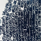 "Tell Me What to Think" Abstract Navy Blue Letter Type, Monotype, 26.25x22 Inches lintonart