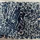 "Traffic Jam" Abstract Blue Letter Type MonoPrint 17.5x15 lintonart
