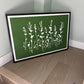 Peppercress Weeds Hand-Pressed Botanical Monotype on Green - Original Print 24x36 inches