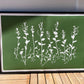 Peppercress Weeds Hand-Pressed Botanical Monotype on Green - Original Print 24x36 inches