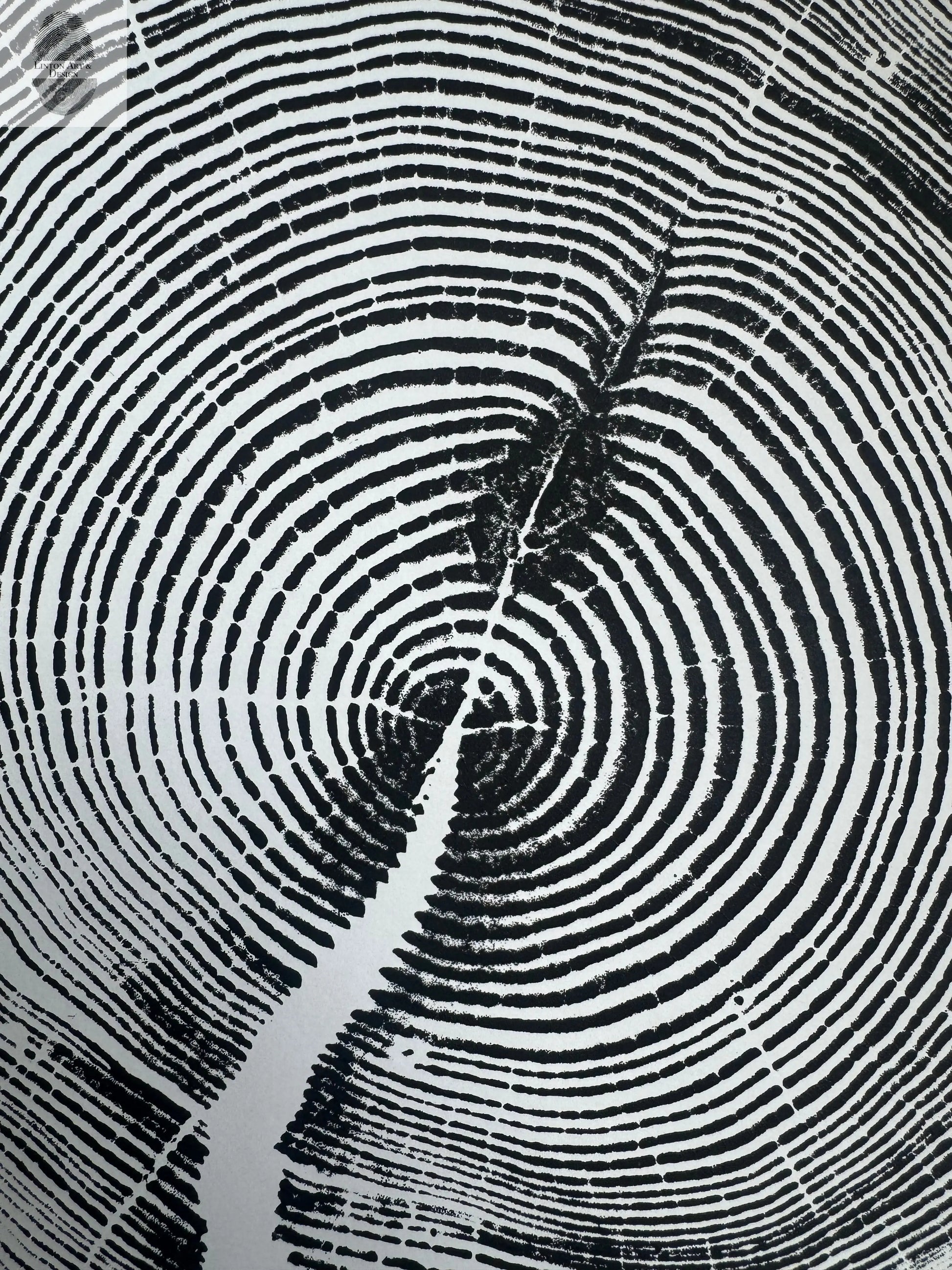 White Pine Tree Ring Impression – Taylor County, WI – 18x24 Signed Artwork lintonart