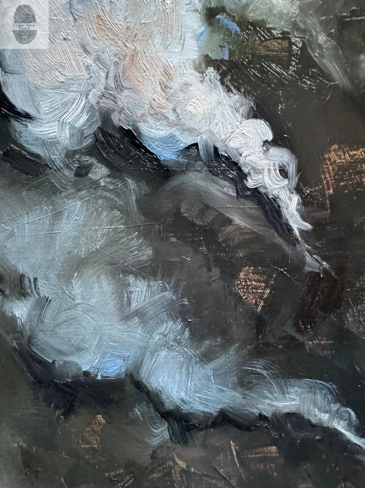 World on Fire, Original oil painting 24x49 inches lintonart