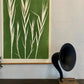 Bamboo Hand Pressed Botanical Monoprint on Green - giclee print lintonart