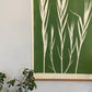 Bamboo Hand Pressed Botanical Monoprint on Green - giclee print lintonart