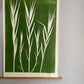 Bamboo Hand Pressed Botanical Monoprint on Green - giclee print lintonart