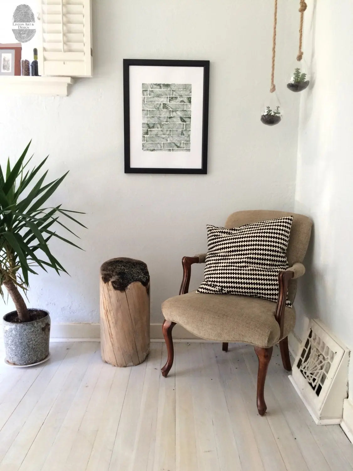 Barn wood art, pyrogravure, wabi sabi decor, sage green art lintonart