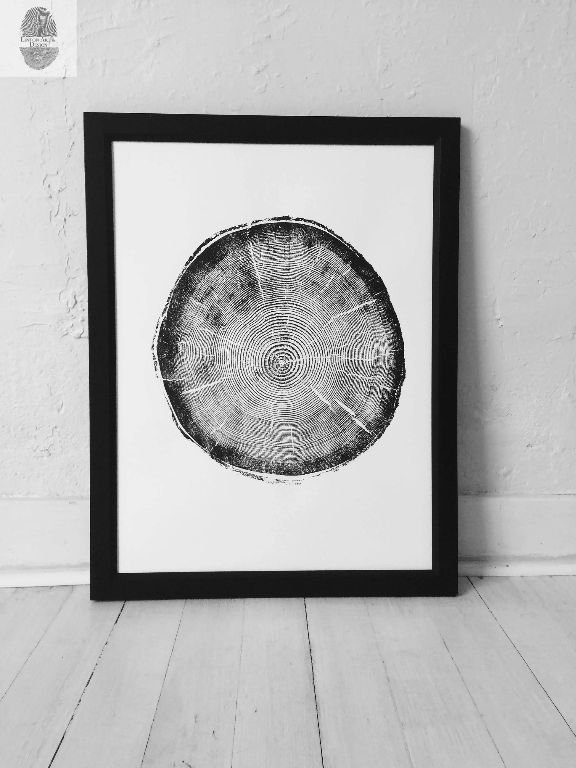 Big Cottonwood Canyon, Tree Ring Print, Woodcut, Utah Art, Botanical Print, Father's Day Art, arborist art gift, Dendrology, Hand pressed lintonart