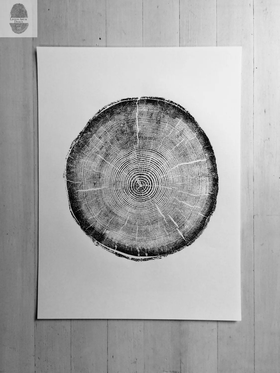 Big Cottonwood Canyon, Tree Ring Print, Woodcut, Utah Art, Botanical Print, Father's Day Art, arborist art gift, Dendrology, Hand pressed lintonart