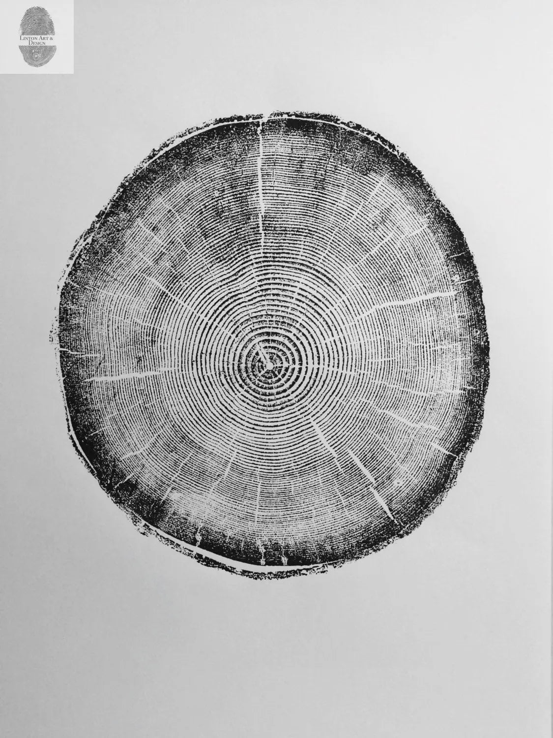 Big Cottonwood Canyon, Tree Ring Print, Woodcut, Utah Art, Botanical Print, Father's Day Art, arborist art gift, Dendrology, Hand pressed lintonart